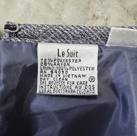 Le Suit Women’s Size 8 Blue Gray Textured Pencil Skirt Career Office Work Lined - Picture 3 of 9